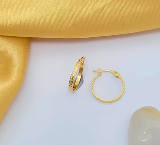 Elegant Textured Gold Hoop Earrings