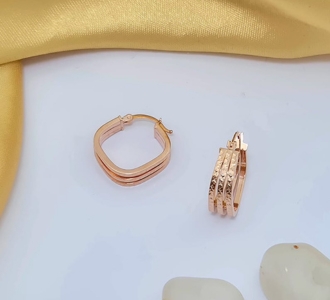 Elegant Rose Gold Multi-Layer Hoop Earrings