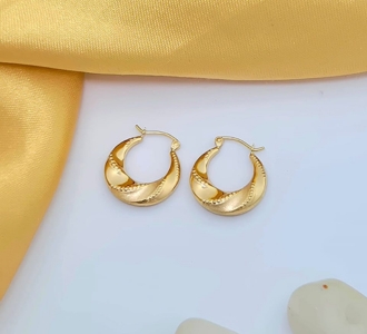 Twisted Textured Gold Hoop Earrings