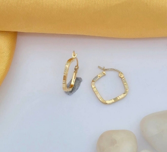Gold-toned square-shaped hoop earrings