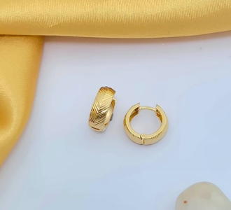 Textured Lines Gold Hoop Earrings