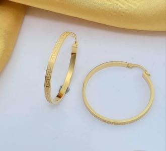 Greek Pattern Hoop Earrings