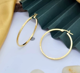 Engraved Patterned Hoop Earrings 
