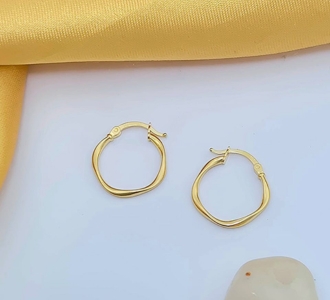 Classic Twisted Gold Hoop Earrings