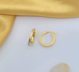 Radiant Textured Gold Hoop Earrings