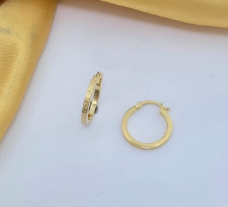 Modern Greek Key Gold Hoop Earrings