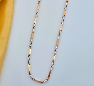 Classic Two-Tone Bar Link Chain