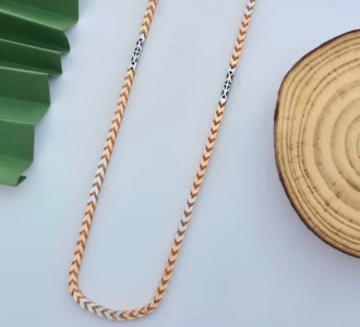 Rose Gold  White Metal Chain 