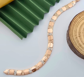 Rose Gold Plated Designer Link Bracelet