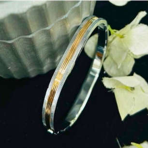 Golden Line Designer Silver Kada