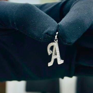 Sparkling  “A” Alphabet Pendant