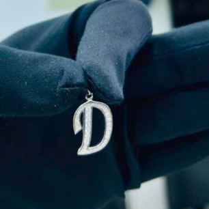 Sparkling “D” Alphabet Pendant