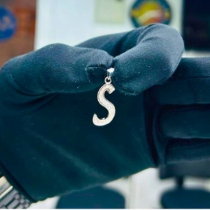 Sparkling  “S” Alphabet Pendant