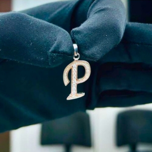 Sparkling  “P” Alphabet Pendant