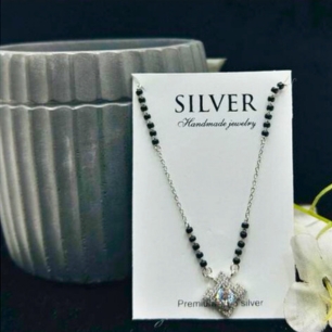 Silver Heart Mangalsutra Necklace