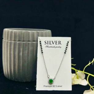 Green Crystal Mangalsutra Necklace