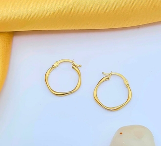 Classic Twisted Gold Hoop Earrings