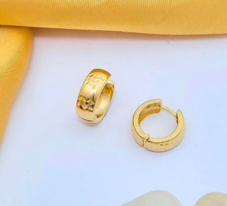 Classic Polished Gold Huggie Hoop Earrings