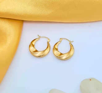 Twisted Textured Gold Hoop Earrings