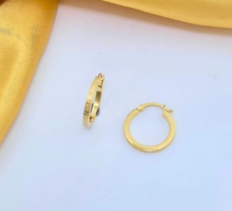 Modern Greek Key Gold Hoop Earrings