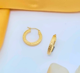 Textured Gold Hoop Earrings