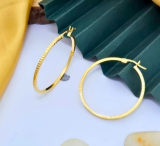 Engraved Patterned Hoop Earrings 