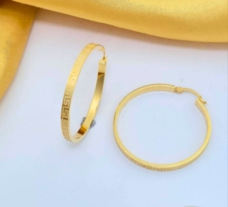 Greek Pattern Hoop Earrings