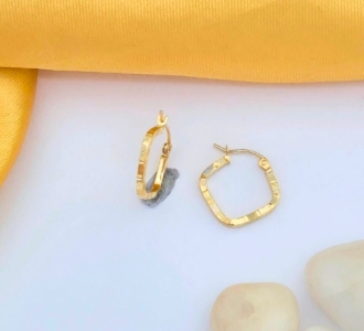 Gold-toned square-shaped hoop earrings