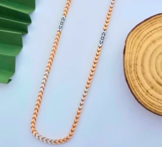 Rose Gold  White Metal Chain 