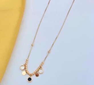 Multi Charm Drop Gold Chain