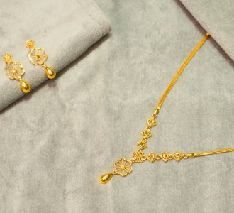 Royal Floral Charm Necklace Set