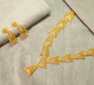 Golden Trinity Necklace Set