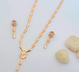 Elegant Fancy Rose Gold Necklace Set