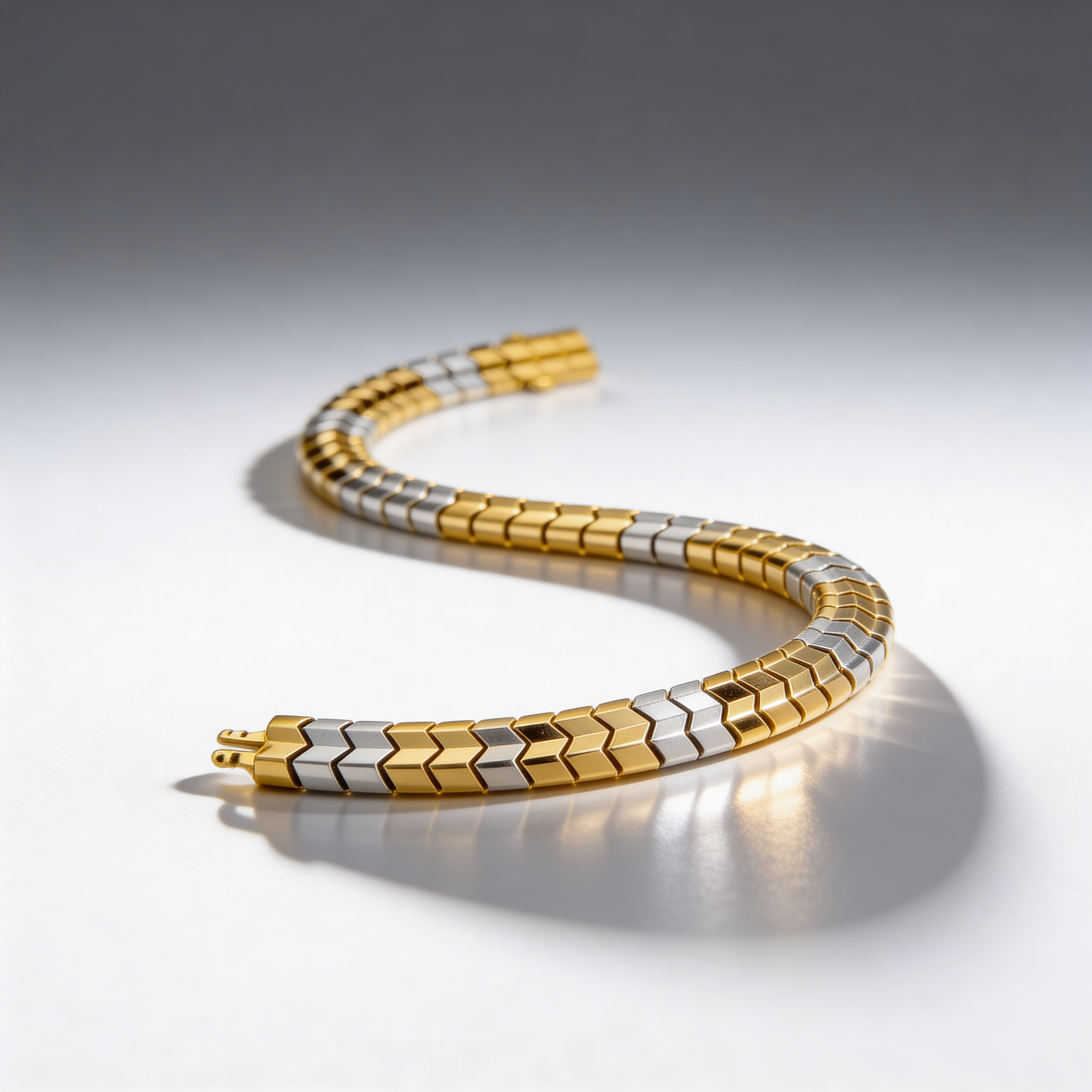 Dual Tone Scale Pattern Designer Bracelet