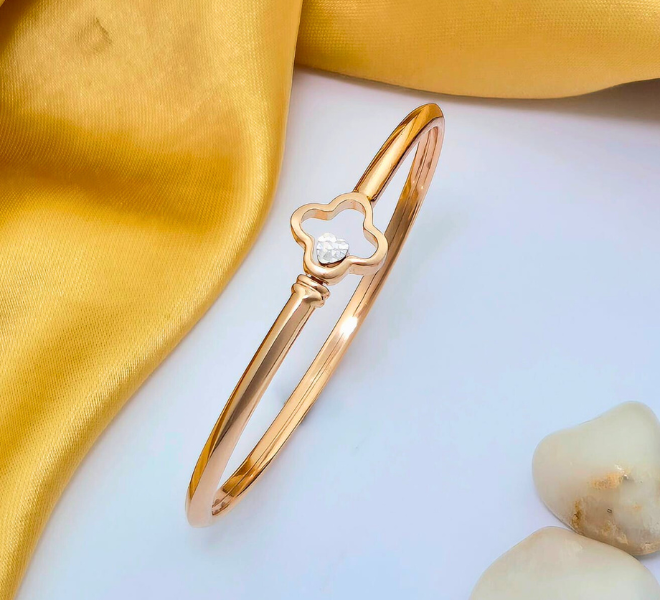 Delicate Floral Charm Diamond Kada