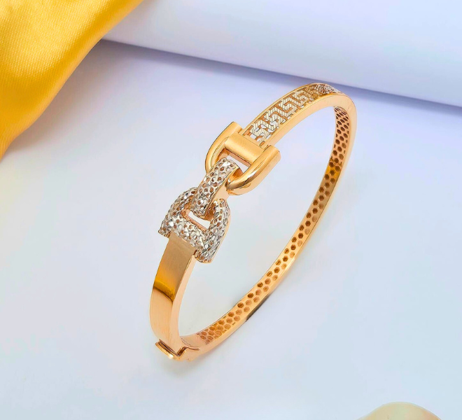 Buckle-Link Greek Key Kada