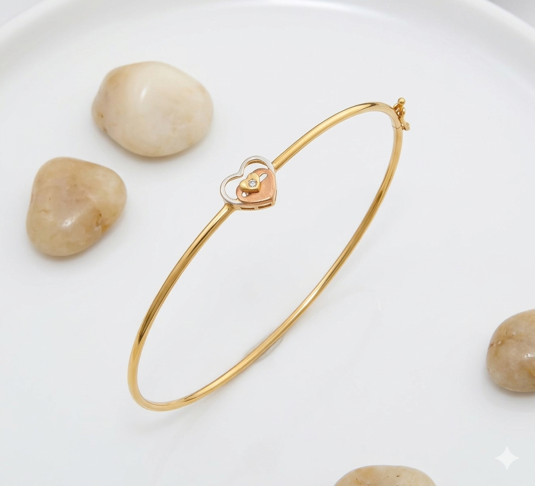 Golden Heart Charm Bracelet