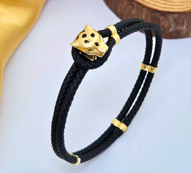 Panther Head Braided Bracelet