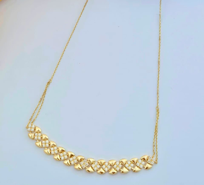 Chevron Diamond Smile Chain