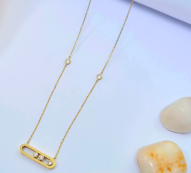 Move Sliding Diamond Pendant  Chain