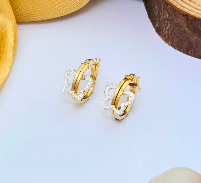  Gold Butterfly Hoop Earrings