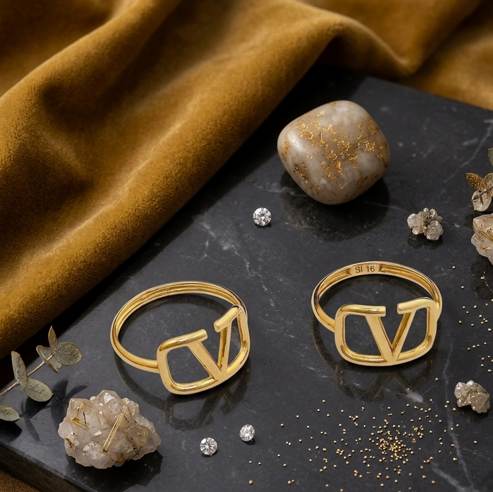 Central V Logo Designer Rings