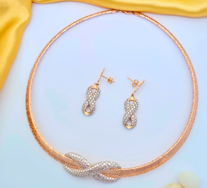 Golden Infinity Twist Jewelry  Mesh Set