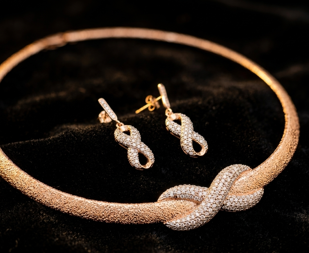 Golden Infinity Twist Jewelry  Mesh Set