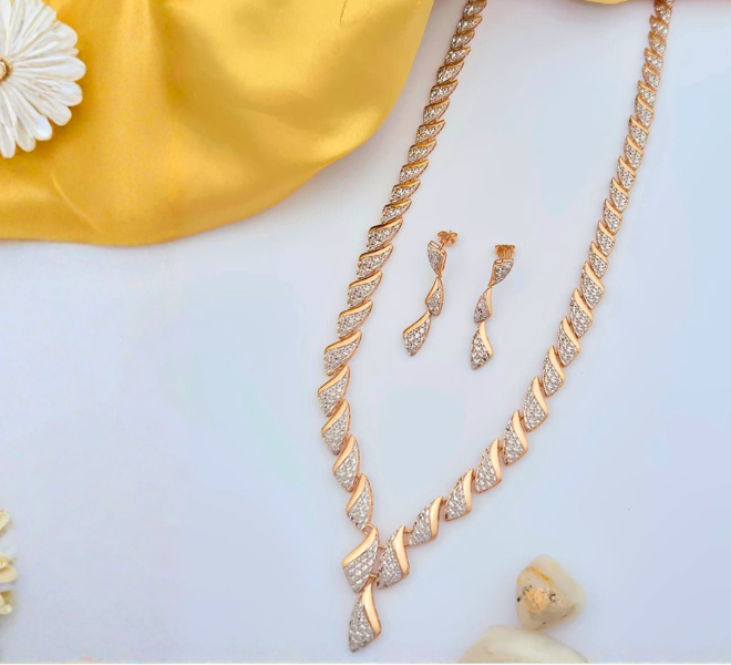 Royal Sparkle Diamond Necklace Set