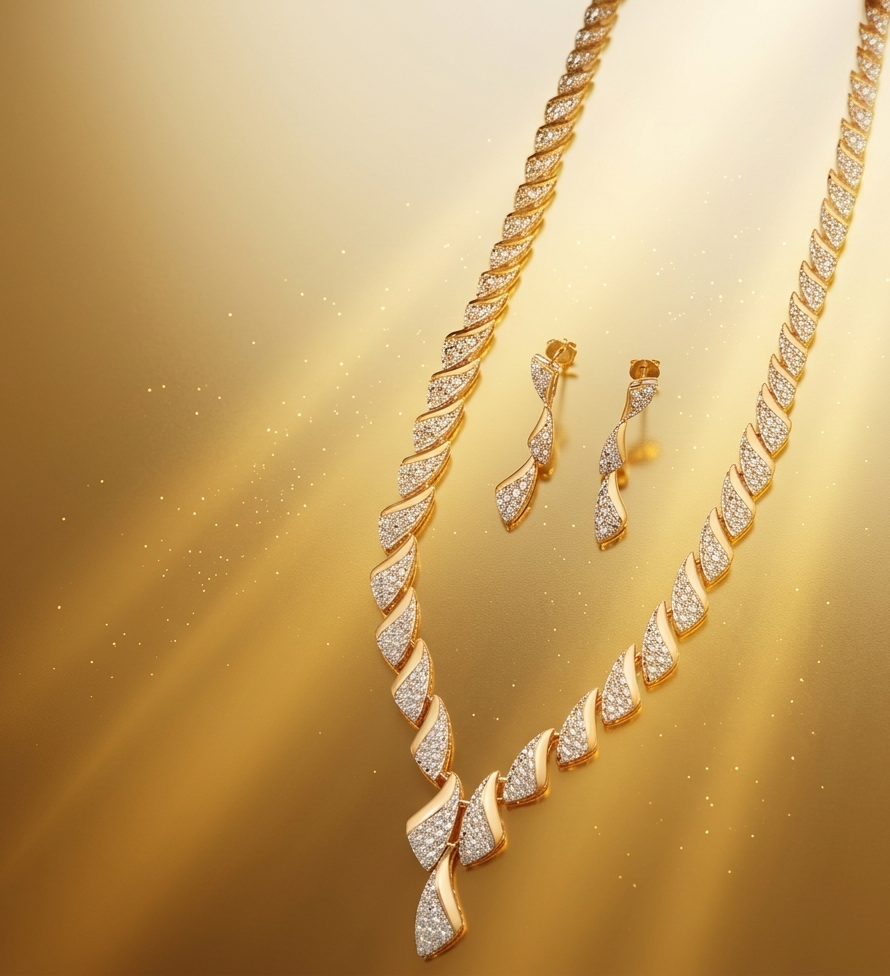 Royal Sparkle Diamond Necklace Set