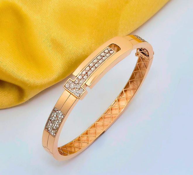 Rose Gold Studded Kada