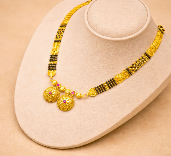 Minimal Gold Circle Mangalsutra