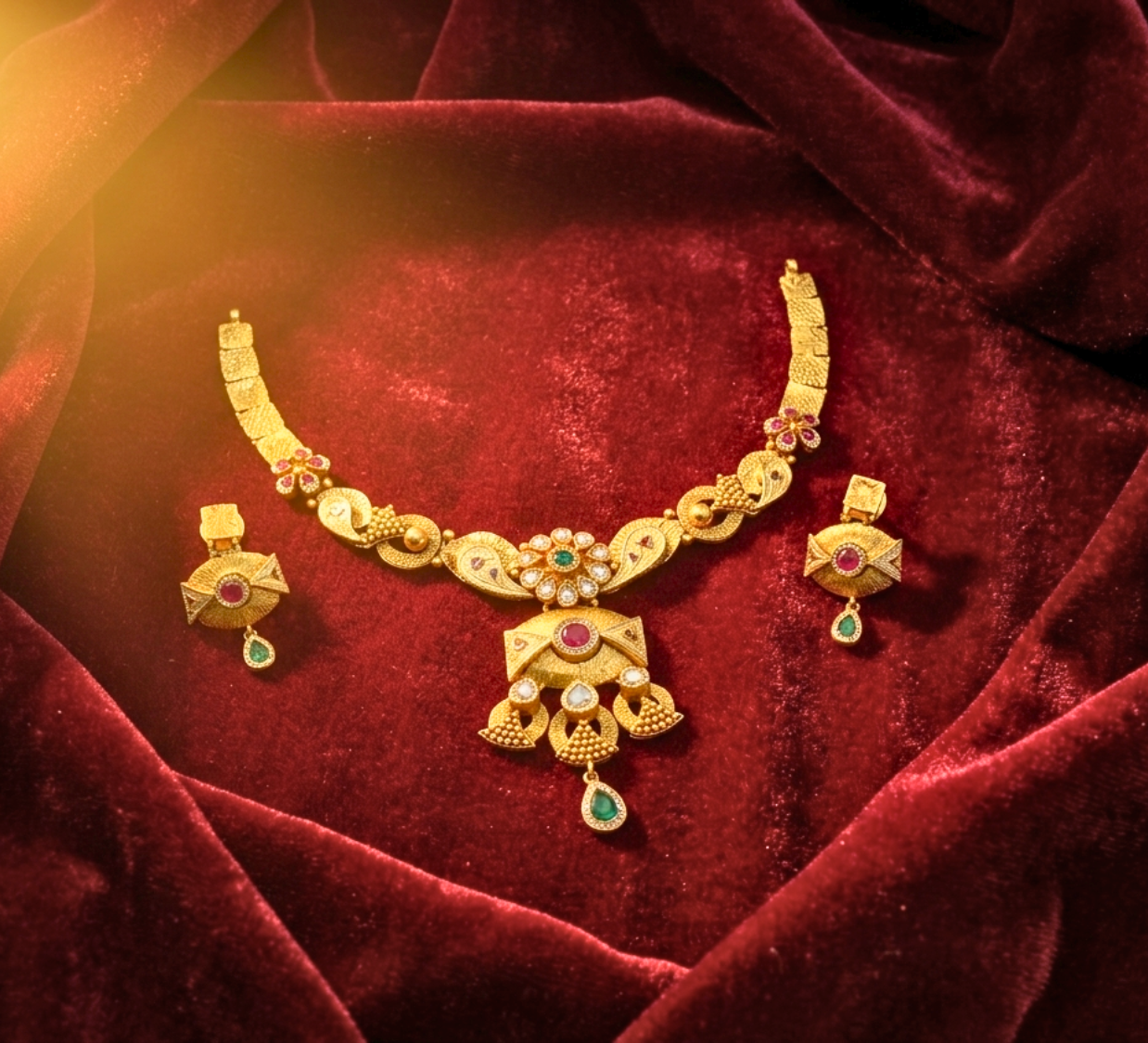 The Golden Heritage Kundan & Gemstone Parure Choker Set