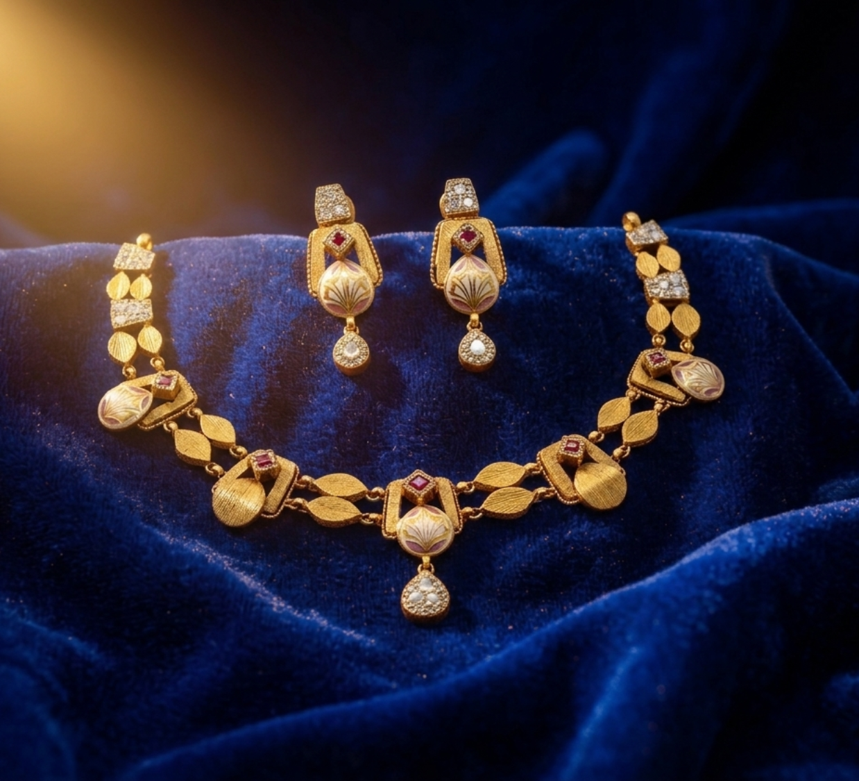 The Lotus Grace Meenakari Collier Choker Set